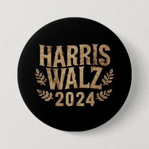 Badge Rond 7,6 Cm Harris Tim Walz Crest Vintage Harris Waltz 2024