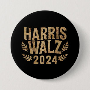Badge Rond 7,6 Cm Harris Tim Walz Crête Vintage Harris Valse 2024