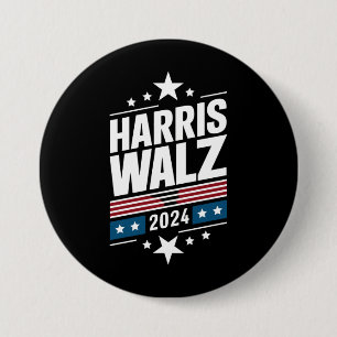 Badge Rond 7,6 Cm Harris Waltz 2024 Kamala Harris Tim Waltz 2024