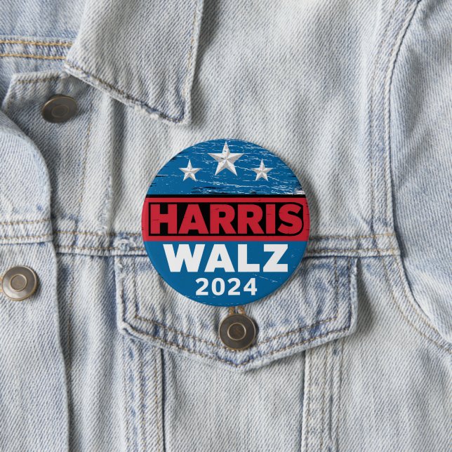 Badge Rond 7,6 Cm Harris Walz 2024 Election Kamala Harris Tim Waltz (En situation)