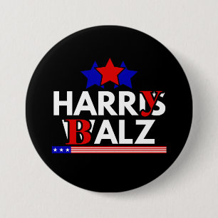 Badge Rond 7,6 Cm Harris Walz 24 Harry Balz 2024 Mème Démocrates