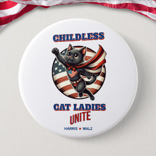 Badge Rond 7,6 Cm Harris Walz Les Dames de Chat Enfant Unite Héros C