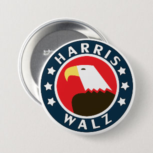 Badge Rond 7,6 Cm Harris Walz Styliszed Eagle President 2024