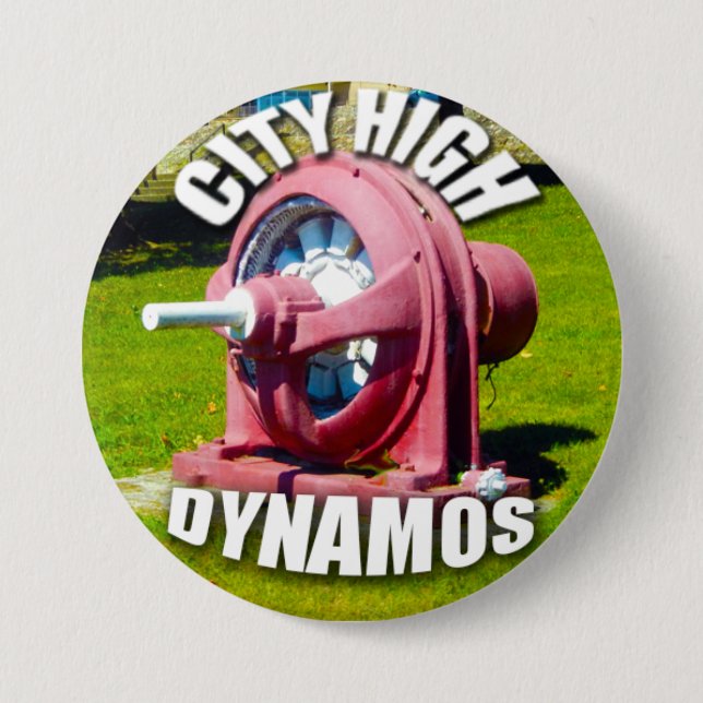 BADGE ROND 7,6 CM HAUTES DYNAMOS DE VILLE (Devant)