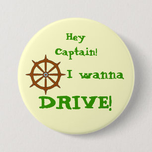 Badge Rond 7,6 Cm Hé capitaine Yellow