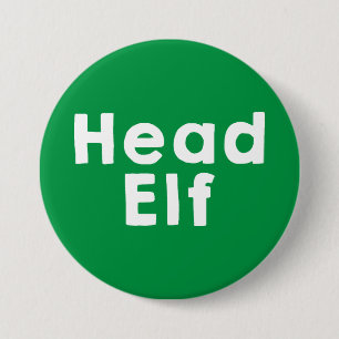 Badge Rond 7,6 Cm Head Elf Green