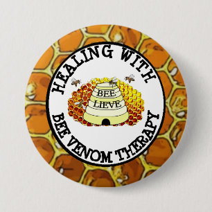 Badge Rond 7,6 Cm Healing with Bee Venom Therapy Button