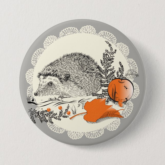 Badge Rond 7,6 Cm Hedgehog (Devant)