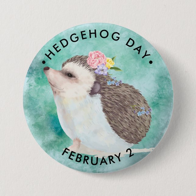 Badge Rond 7,6 Cm Hedgehog Day (Devant)