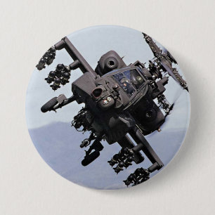 Badge Rond 7,6 Cm Hélicoptère de combat d'Aapache