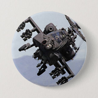 Badge Rond 7,6 Cm Hélicoptère de combat d'Aapache