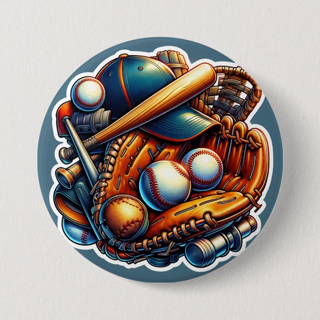 Badge Rond 7,6 Cm Héros de base-ball Home Run (Devant)