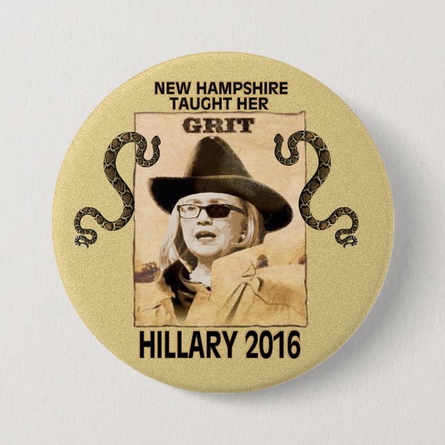 Badge Rond 7,6 Cm Hillary a la poussière abrasive (Devant)
