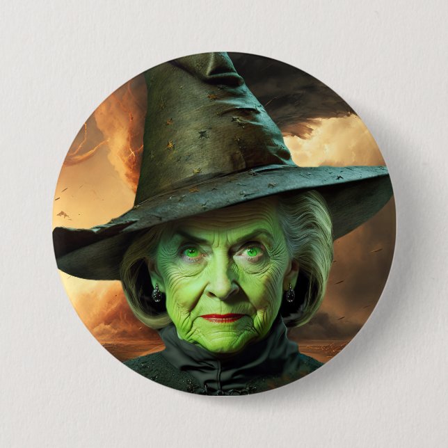 Badge Rond 7,6 Cm Hillary Cinton Wicked Witch des Etats-Unis (Devant)