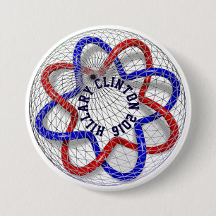 Badge Rond 7,6 Cm Hillary Clinton 2016