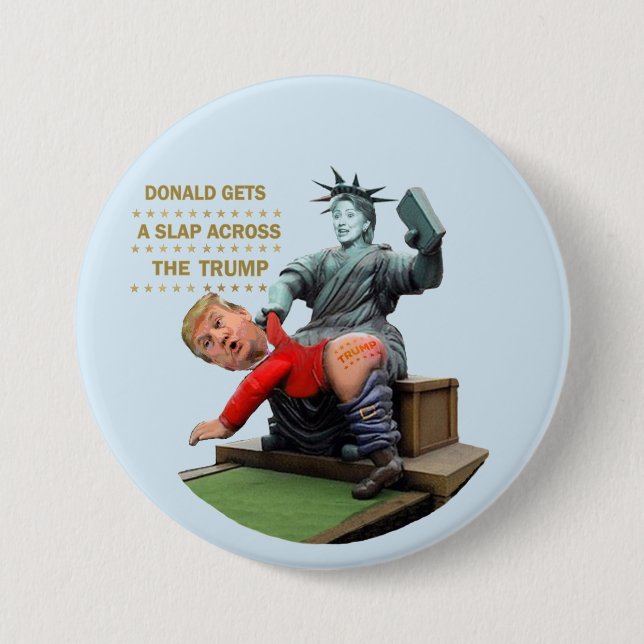 Badge Rond 7,6 Cm Hillary contre l'atout (Devant)