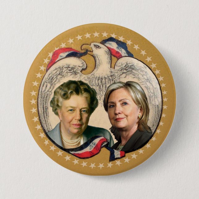 Badge Rond 7,6 Cm Hillary et sa héroïne (Devant)