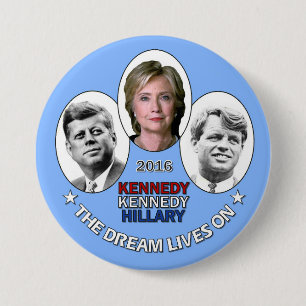 Badge Rond 7,6 Cm Hillary, JFK et RFK