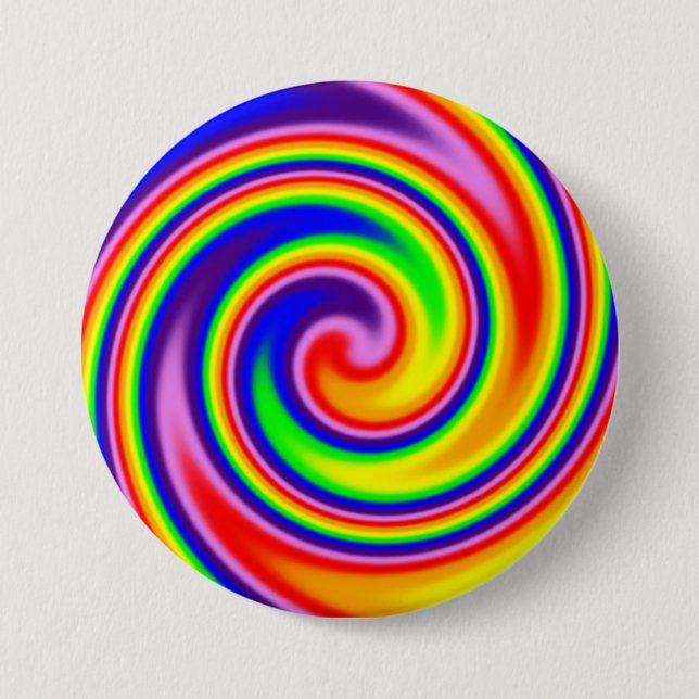 Badge Rond 7,6 Cm Hippie rétro Couleurs arc-en-ciel Soft Focus Spira (Devant)