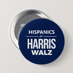 Badge Rond 7,6 Cm Hispaniques pour Harris Walz