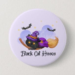 Badge Rond 7,6 Cm Hisses de chats noirs