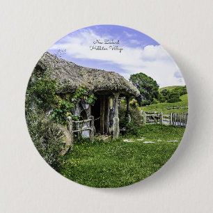Badge Rond 7,6 Cm Hobbiton Village, Nouvelle-Zélande,