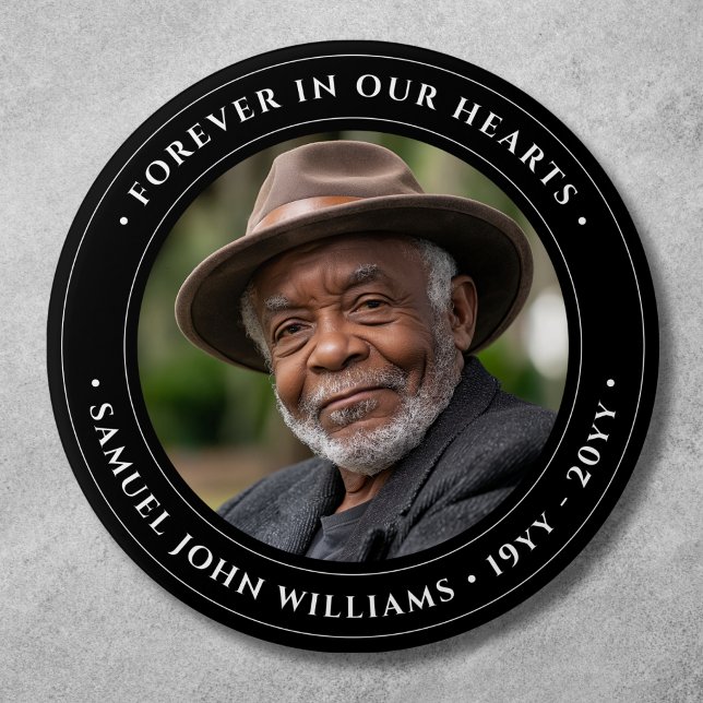 Badge Rond 7,6 Cm Hommage au Souvenir (Photo Memorial Button)