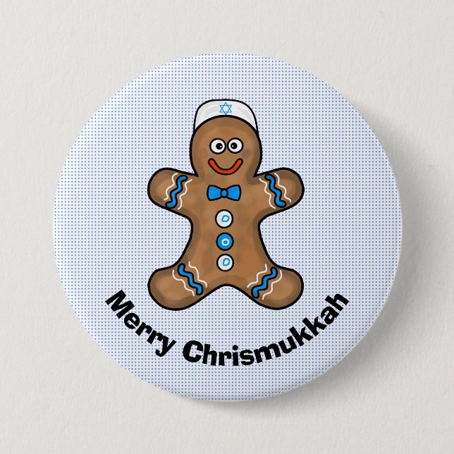 Badge Rond 7,6 Cm Homme Chrismukkah Button (Devant)