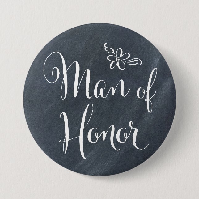 Badge Rond 7,6 Cm Homme de tableau d'honneur (Devant)