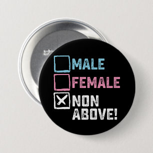 Badge Rond 7,6 Cm Homme Femme Non Au-dessus ! Drôle Transgenre Gays 