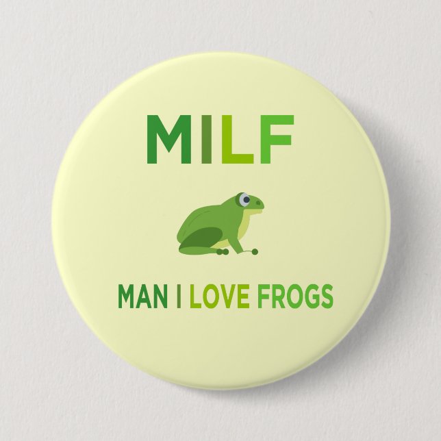 Badge Rond 7,6 Cm homme j'aime les grenouilles  (Devant)