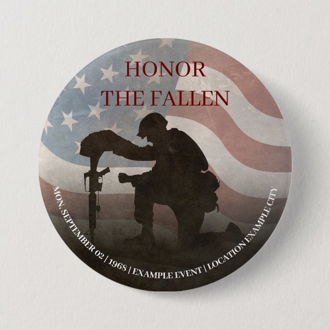 Badge Rond 7,6 Cm Honorez les Morts (Devant)