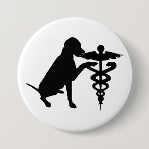 BADGE ROND 7,6 CM HÔPITAL DE THÉRAPIE DE CHIEN
