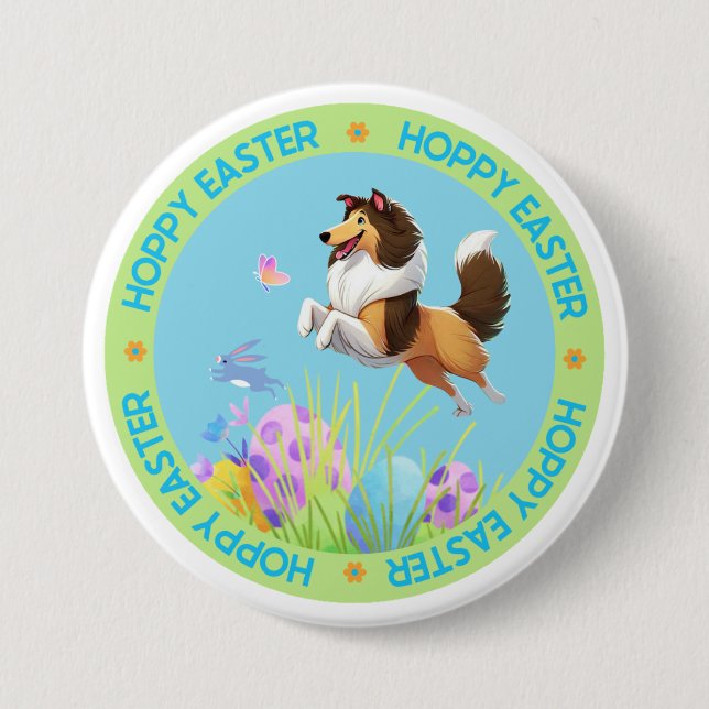 Badge Rond 7,6 Cm Hoppy Easter (Devant)