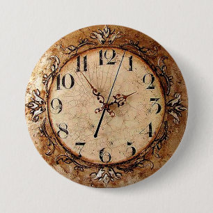 Badge Rond 7,6 Cm Horloge antique