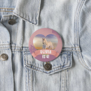 Badge Rond 7,6 Cm Horse fête d'anniversaire