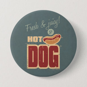 Badge Rond 7,6 Cm Hot-dog
