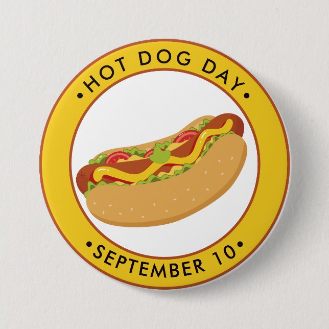 Badge Rond 7,6 Cm Hot Dog Day (Devant)