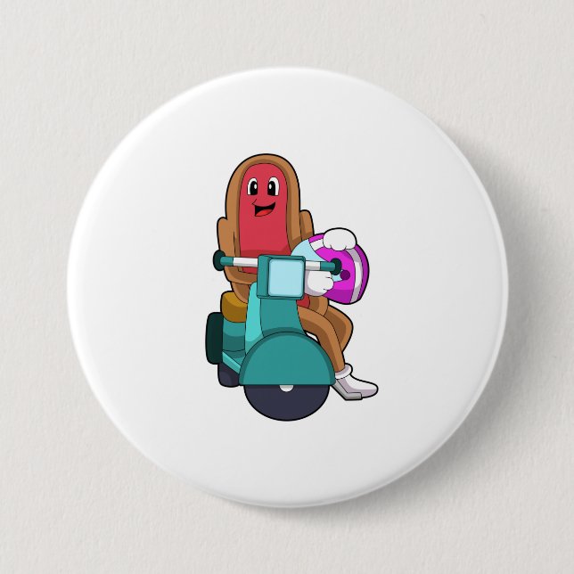 Badge Rond 7,6 Cm Hotdog en vélo avec Scooter.PNG (Devant)