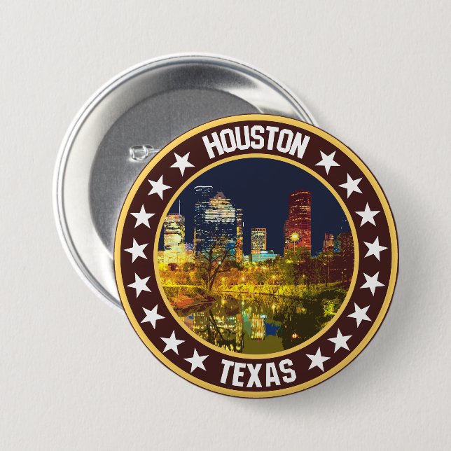 Badge Rond 7,6 Cm Houston (Devant & derrière)