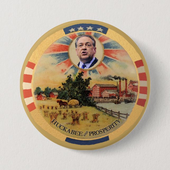 Badge Rond 7,6 Cm Huckabee et prospérité (Devant)