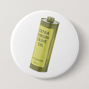 Badge Rond 7,6 Cm Huile d'olive extra vierge dans une bouteille rond
