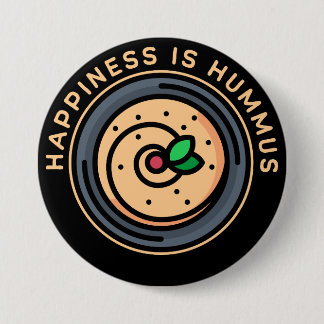 Badge Rond 7,6 Cm Hummus est le bonheur