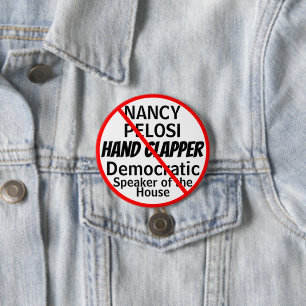 Badge Rond 7,6 Cm Humour de clapet de main d'Anti-Nancy Pelosi