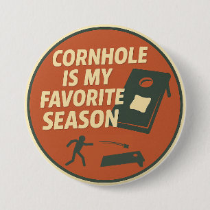 Badge Rond 7,6 Cm Humour de joueur de cornhole passionné
