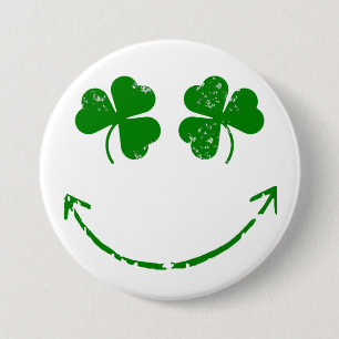 Badge Rond 7,6 Cm Humour de visage de shamrock du jour de St Patrick