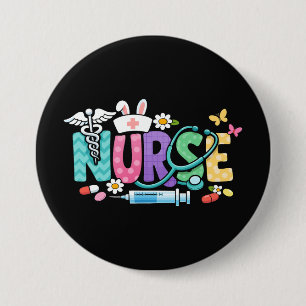 Badge Rond 7,6 Cm Humour Médical Infirmière de Pâques Mignon