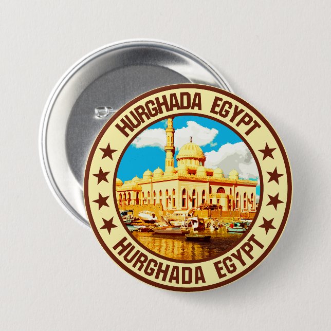 Badge Rond 7,6 Cm Hurghada (Devant & derrière)