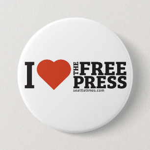Badge Rond 7,6 Cm I <3 le bouton Free Press 3"