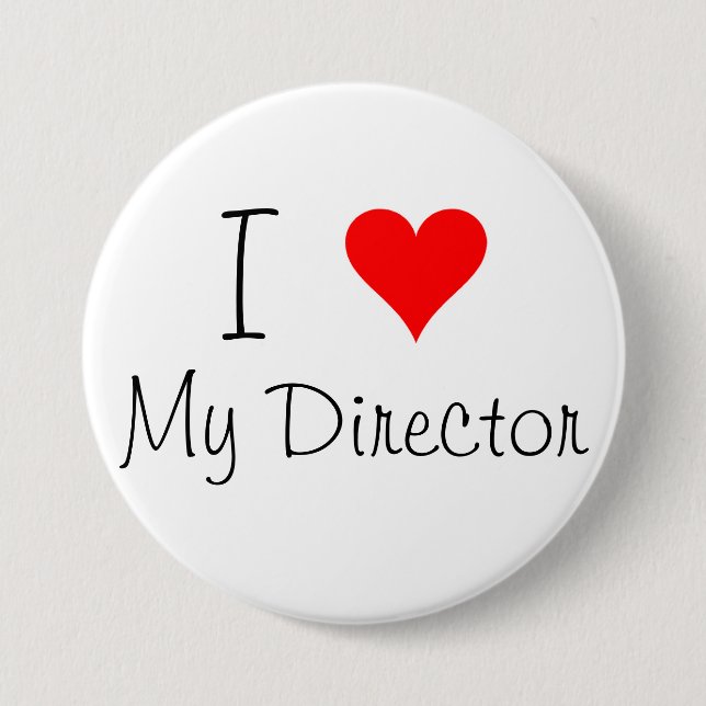 Badge Rond 7,6 Cm I coeur mon directeur Pin (Devant)
